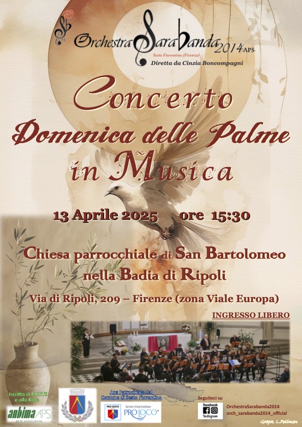 concerto Domenica delle Palme in Musica 13 Aprile 2025 ore 15.30 San Bartolomeo nella Badia a Ripoli